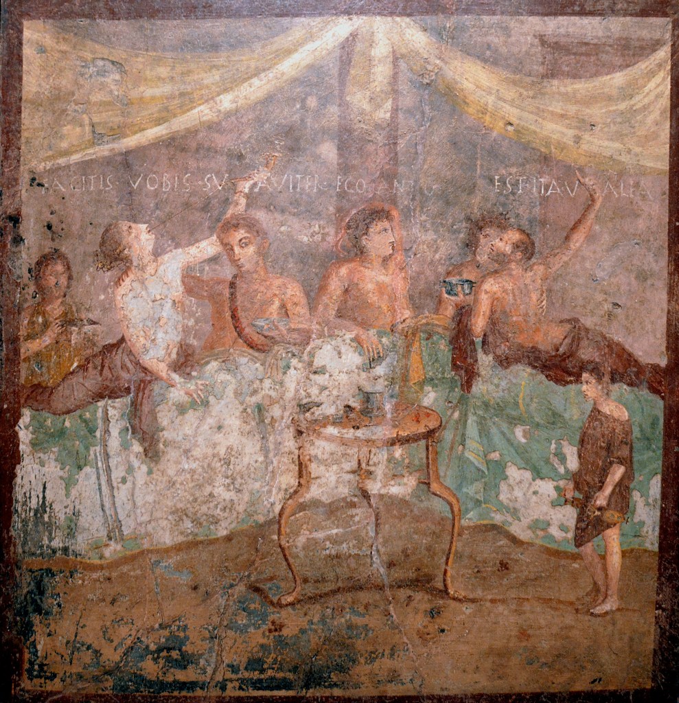 pompeii-fresco-banquet-enslaved-laborer