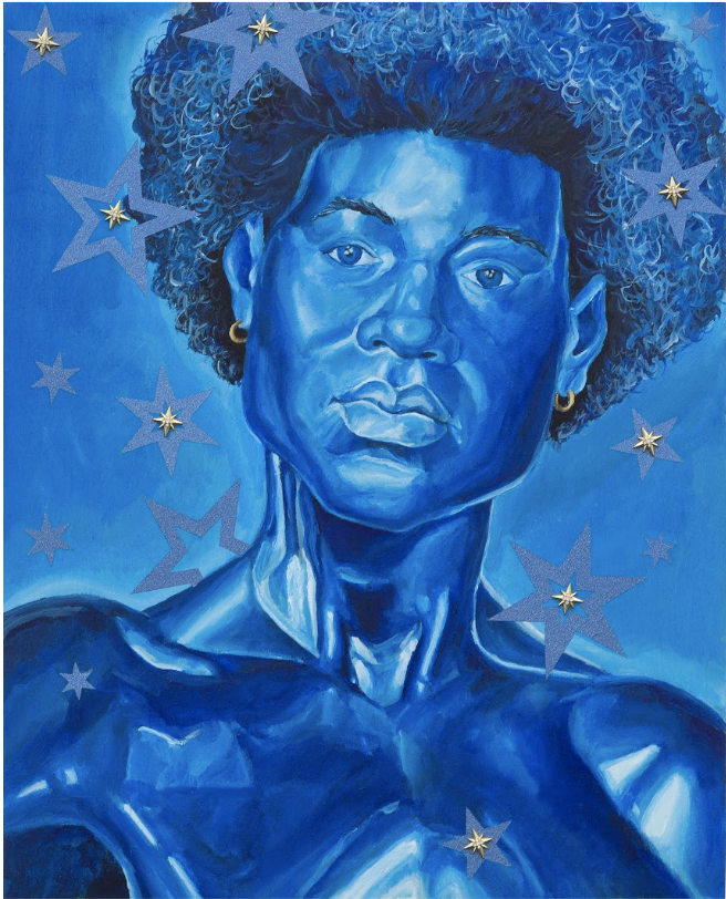 Anthony-Peyton-Young-Blue-Gaze_Creation-From-The-Cosmos-acrylic-and-mixed-media-on-canvas-2022-art-plugged_